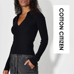 Cotton Citizen - Ibiza Long Sleeve Polo - Black - XS